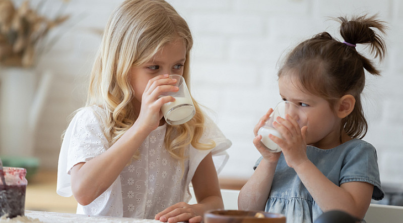 Kinder mit probiotischen Getr&auml;nken