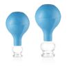 Schröpfgläser Set Duo klein aus Echtglas Blau, 2 st, pulox