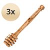 bedrop Vorteilsset: Honiglöffel aus echtem Olivenholz im 3er Set 3 Pc