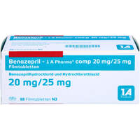 Benazepril-1 A Pharma comp 20/25mg Filmtabletten, 98 st, 1 A Pharma GmbH