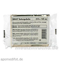 SIRIUS Rettungsdecke 160x210 cm gold/silber, 1 St&uuml;ck, W. S&ouml;hngen GmbH