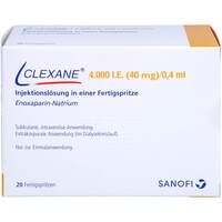 CLEXANE 4.000 I.E. 40 mg/0.4 ml ILO i.e. Fer, 20 st, Orifarm GmbH