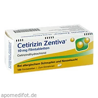 Cetirizin Zentiva 10 mg Filmtabletten, 100 Stück, Zentiva Pharma GmbH