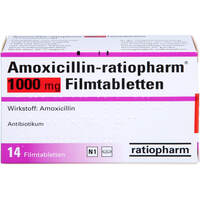 Amoxicillin-ratiopharm 1000mg Filmtabletten, 14 st, ratiopharm GmbH