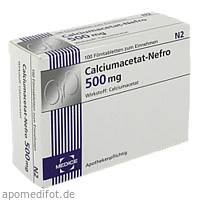 Calciumacetat-Nefro 500mg, 100 Stück, Medice Arzneimittel Pütter GmbH & Co. KG