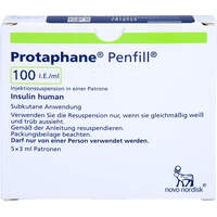 Protaphane Penfill 100I./ml Injekt.susp. in ZAM, 5x3 ml, Novo Nordisk Pharma GmbH