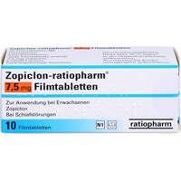 Zopiclon-ratiopharm 7.5mg Filmtabletten, 10 Stk., ratiopharm GmbH
