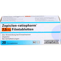 Zopiclon-ratiopharm 7.5mg Filmtabletten, 20 st, ratiopharm GmbH