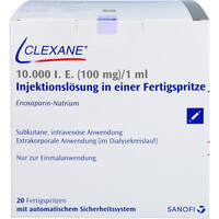 Clexane 10.000 I.E. (100mg) 1 ml Inj.Lös.i.e.Fer, 20 st, Sanofi-Aventis Deutschland GmbH