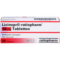 Lisinopril-ratiopharm 10mg Tabletten, 30 st, ratiopharm GmbH