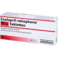 Enalapril-ratiopharm 10mg Tabletten, 30 Stk., ratiopharm GmbH
