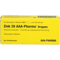 Zink 20 AAA-Pharma Dragees, 20 Stk., Aaa - Pharma GmbH