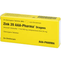 Zink 20 AAA-Pharma Dragees, 20 Stk., Aaa - Pharma GmbH