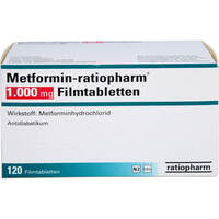 Metformin-ratiopharm 1.000mg Filmtabletten, 120 Stk., ratiopharm GmbH