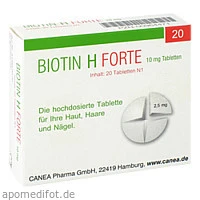 Biotin H Forte 10 mg Tabletten, 20 Stück, Pharma Peter GmbH