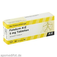 Folsäure AbZ 5mg Tabletten, 20 Stück, Abz Pharma GmbH