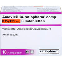Amoxicillin-ratiopharm comp.875mg/125mg Filmtabl, 10 Stk., ratiopharm GmbH