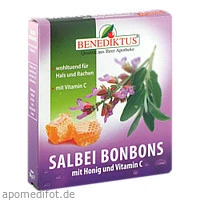 SALBEI BONBONS mit Honig und Vitamin C, 50 Gramm, BENEDIKTUS Kräuterlabor Strathausen GmbH