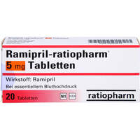 Ramipril-ratiopharm 5mg Tabletten, 20 Stk., ratiopharm GmbH