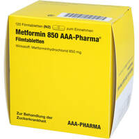 Metformin 850mg AAA-Pharma Filmtabletten, 120 st, Aaa - Pharma GmbH
