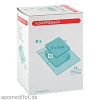 Mullkompresse 5x5cm 12fach Steril-Set, 8 × 10 Stück, Nobamed Paul Danz AG