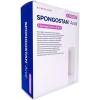 SPONGOSTAN Anal H&auml;mostyptikum 80x30mm Durchmesser, 5 st, Johnson & Johnson Medical GmbH