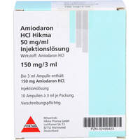 Amiodaron HCl Hikma 50mg/ml Injektionslösung, 10x3 ml, Hikma Pharma GmbH