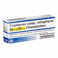 Triamteren comp.-ratiopharm 50mg/25mg Filmtablette, 20 st, ratiopharm GmbH