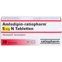 Amlodipin-ratiopharm 5 mg N Tabletten, 20 Stk., ratiopharm GmbH