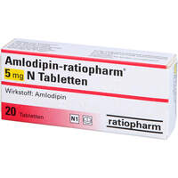 Amlodipin-ratiopharm 5 mg N Tabletten, 20 Stk., ratiopharm GmbH
