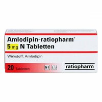 Amlodipin-ratiopharm 5 mg N Tabletten, 20 Stk., ratiopharm GmbH