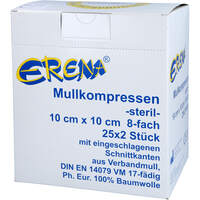 ERENA STERIL KOMPRE 10X10, 25x2 st, Erena Verbandstoffe GmbH & Co. KG