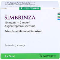Simbrinza 10mg/ml + 2mg/ml Augentropfensuspension, 3x5 ml, Eurimpharm Arzneimittel GmbH