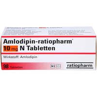 Amlodipin-ratiopharm 10mg N Tabletten, 98 st, ratiopharm GmbH