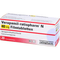 Verapamil-ratiopharm N 40mg Filmtabletten, 20 st, ratiopharm GmbH