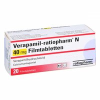 Verapamil-ratiopharm N 40mg Filmtabletten, 20 st, ratiopharm GmbH