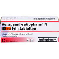Verapamil-ratiopharm N 80mg Filmtabletten, 20 st, ratiopharm GmbH