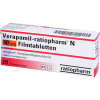Verapamil-ratiopharm N 80mg Filmtabletten, 20 st, ratiopharm GmbH