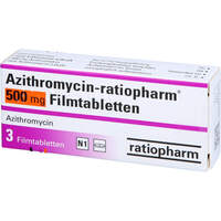 Azithromycin-ratiopharm 500mg Filmtabletten, 3 st, ratiopharm GmbH