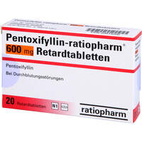 Pentoxifyllin-ratiopharm 600mg Retardtabletten, 20 Stk., ratiopharm GmbH Pentoxifyllin-ratiopharm 600mg Retardtabletten, 20 Stk., ratiopharm GmbH