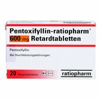 Pentoxifyllin-ratiopharm 600mg Retardtabletten, 20 Stk., ratiopharm GmbH Pentoxifyllin-ratiopharm 600mg Retardtabletten, 20 Stk., ratiopharm GmbH