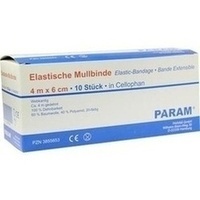 MULLBINDEN elast.6 cm m.Cellophan, 10 st, Param GmbH