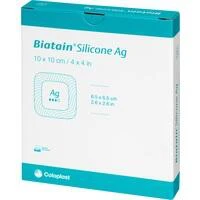 Biatain Silicone Ag Schaumverband 10x10cm, 5 Stück, Coloplast GmbH