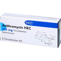 Azithromycin HEC 250mg Filmtabletten, 6 st, Hec Pharm GmbH