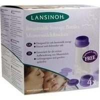 LANSINOH Muttermilchflaschen 150ml, 4 Stück, Lansinoh Laboratories Inc. Niederlassung Deutschland