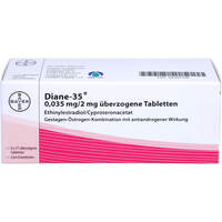 DIANE 35 &uuml;berzogene Tabletten, 6x21 st, Orifarm GmbH