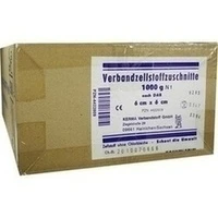 VERBANDZELLSTOFF ZUSCHNITTE HOCHGEBLEICHT 6x6CM, 1000 Gramm, Kerma Verbandstoff GmbH