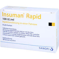 Insuman Rapid 100I.E./ml Patrone Zylinderamp., 10x3 ml, Orifarm GmbH