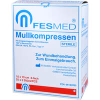 MULLKOMPRESSEN STERIL 10X10 ES 8F, 25x2 st, Fesmed Verbandmittel GmbH