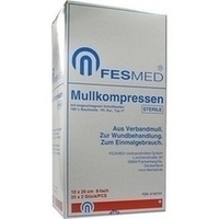 MULLKOMPRESSEN STERIL 10X20 ES 8F, 25x2 st, Fesmed Verbandmittel GmbH